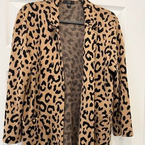 J. Crew Sophie open-front sweater-blazer in leopard in Sz Medium